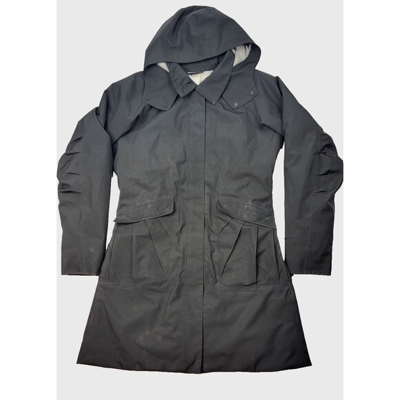 Patagonia Northwest Parka Jacket Hooded Women's Small Goose Down Black Full Zip - Picture 1 of 16